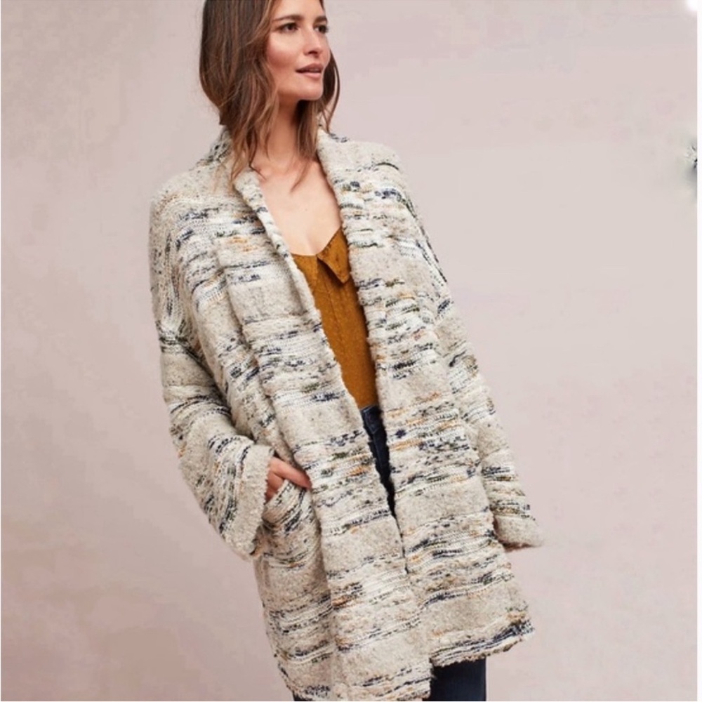 Anthropologie’s Moth Multi Yarn Long Sleeve Slouchy Open Cardigan, Size Small